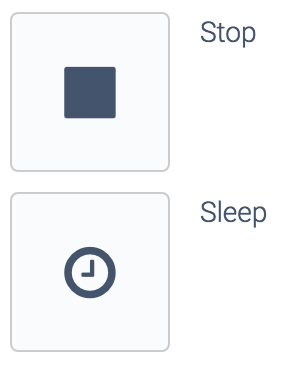 The Stop block and the Sleep block.