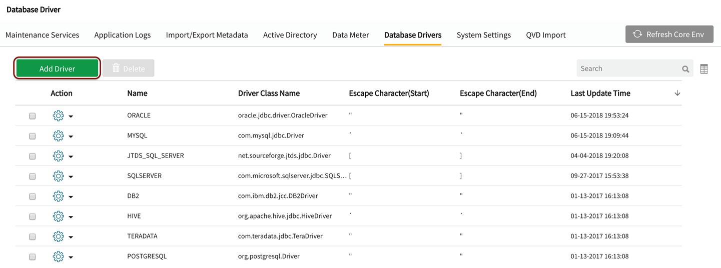 Click to view full size Select 'Add Driver' to initiate driver registration wizard