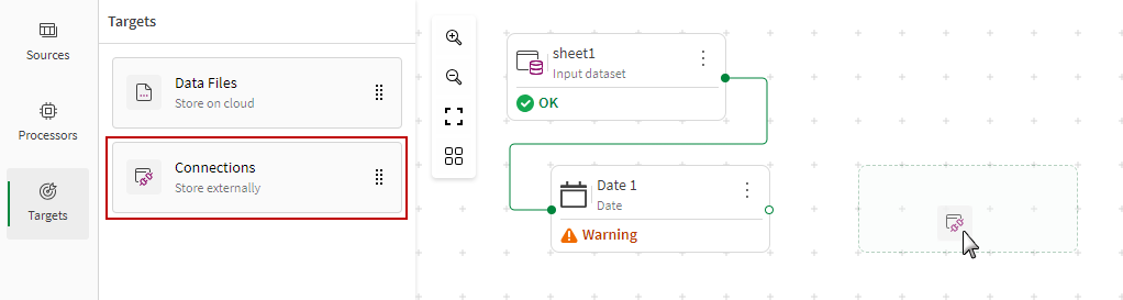 Adding a target via drag and drop