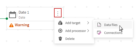 Adding a target via the action menu