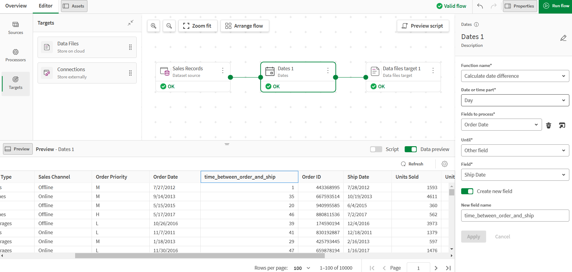 A dates processor to calculate a time difference