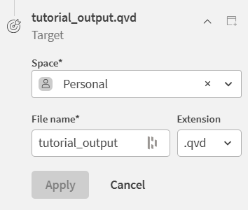 Target configuration for the tutorial