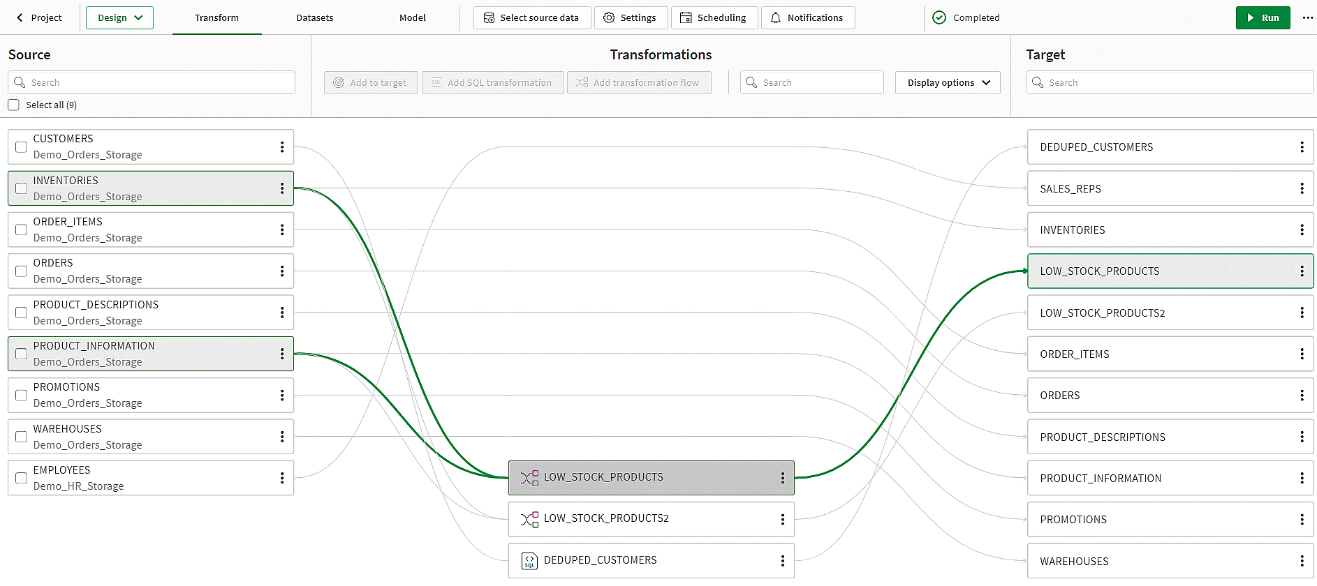 Trandform view in Transformation 