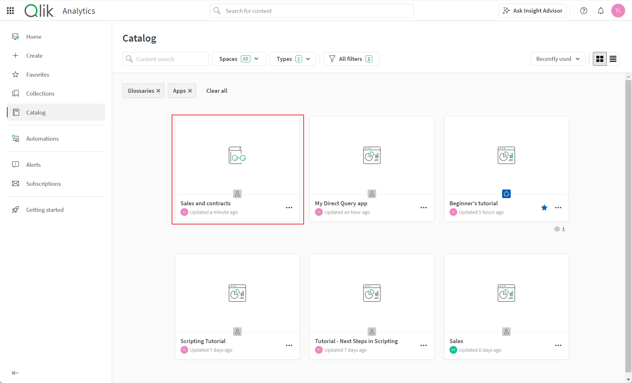 Business glossary is a resource type in Qlik Cloud