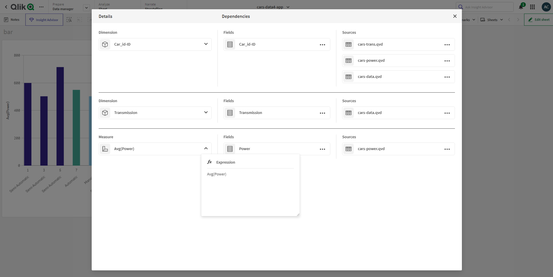 Lineage summary view opens to show details and dependencies