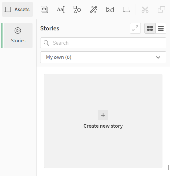 Create new story button. 