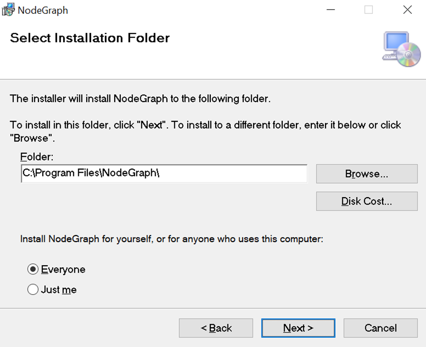Click to view full size Selecting the installation folder.