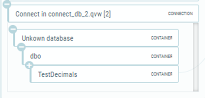 Click to view full size A connection and containers with lengthy names.