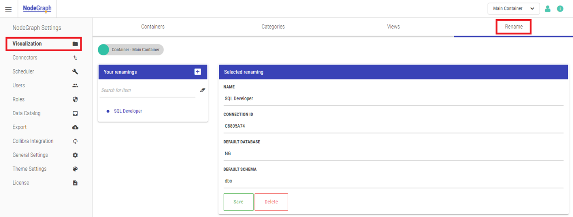 Click to view full size The Rename section of the Visualization tab in NodeGraph Settings.