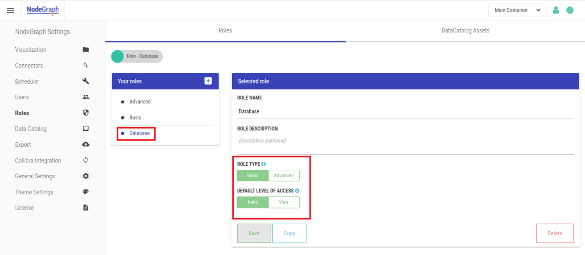 Click to view full size Creation of a new basic role.