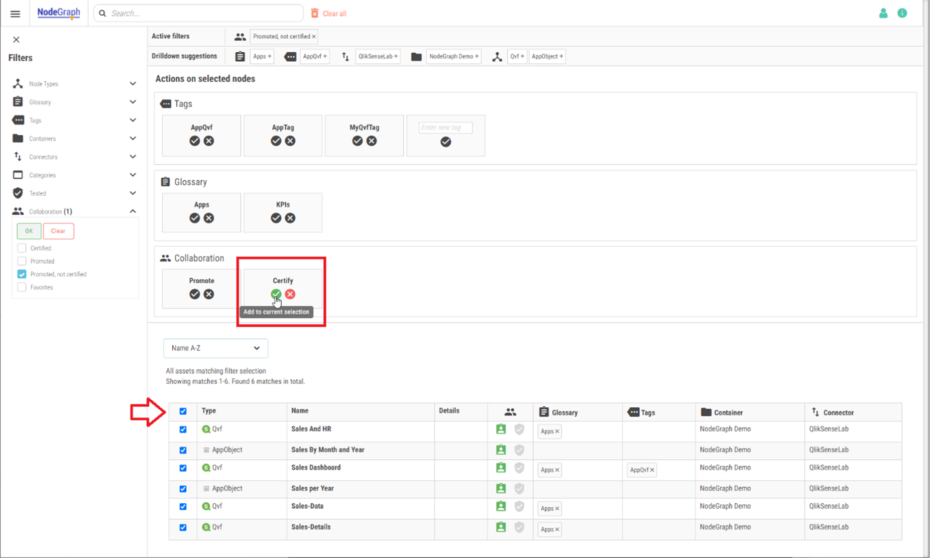 Click to view full size Mass certifying nodes by selecting all and certifying.