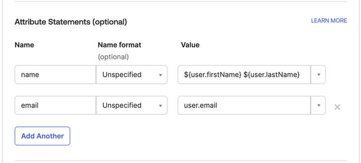 Haga clic para ver a tamaño completo Panel de declaración de los atributos.