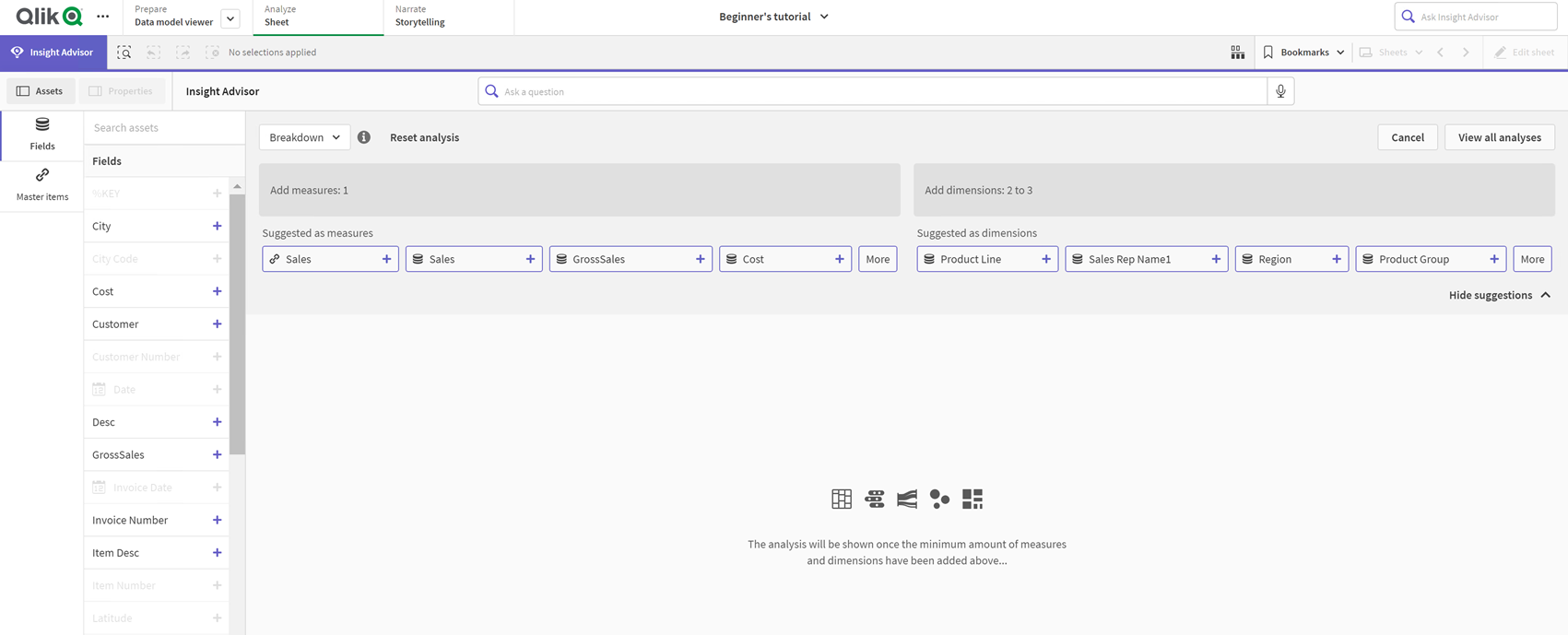 Cliquez pour voir en taille réelle Création d'une analyse à l'aide du type d'analyse Répartition.