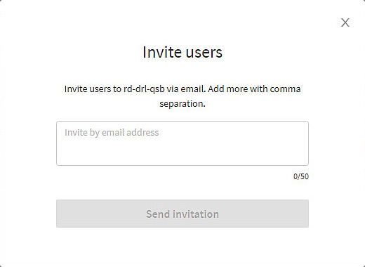 Aggiungere gli indirizzi e-mail degli utenti alla casella di input e fare clic su 'Invia invito'.