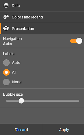 Fare clic per visualizzare a dimensioni complete Menu di esplorazione visiva con scheda Presentazione aperta.