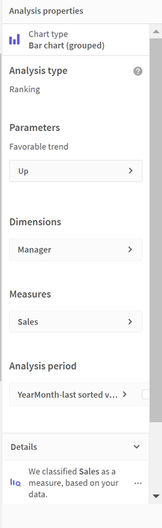Klik om op volledige grootte te bekijken Eigenschappenvenster in Insight Advisor.