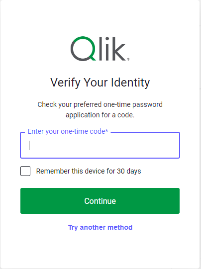 Veld op instelscherm om de eenmalige code in te voeren.