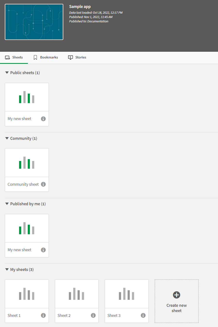 Kliknij, aby wyświetlić pełny rozmiar Przegląd aplikacji ze wszystkimi czterema typami arkuszy.