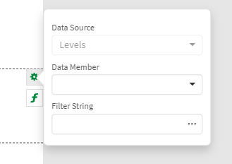 Klicka för att visa i full storlek Close-up of the side of the design surface with a band selected, and the gear icon clicked, showing a popup menu for different settings